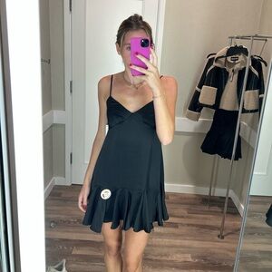 Bloomingdale’s Aqua Black Mini Dress
